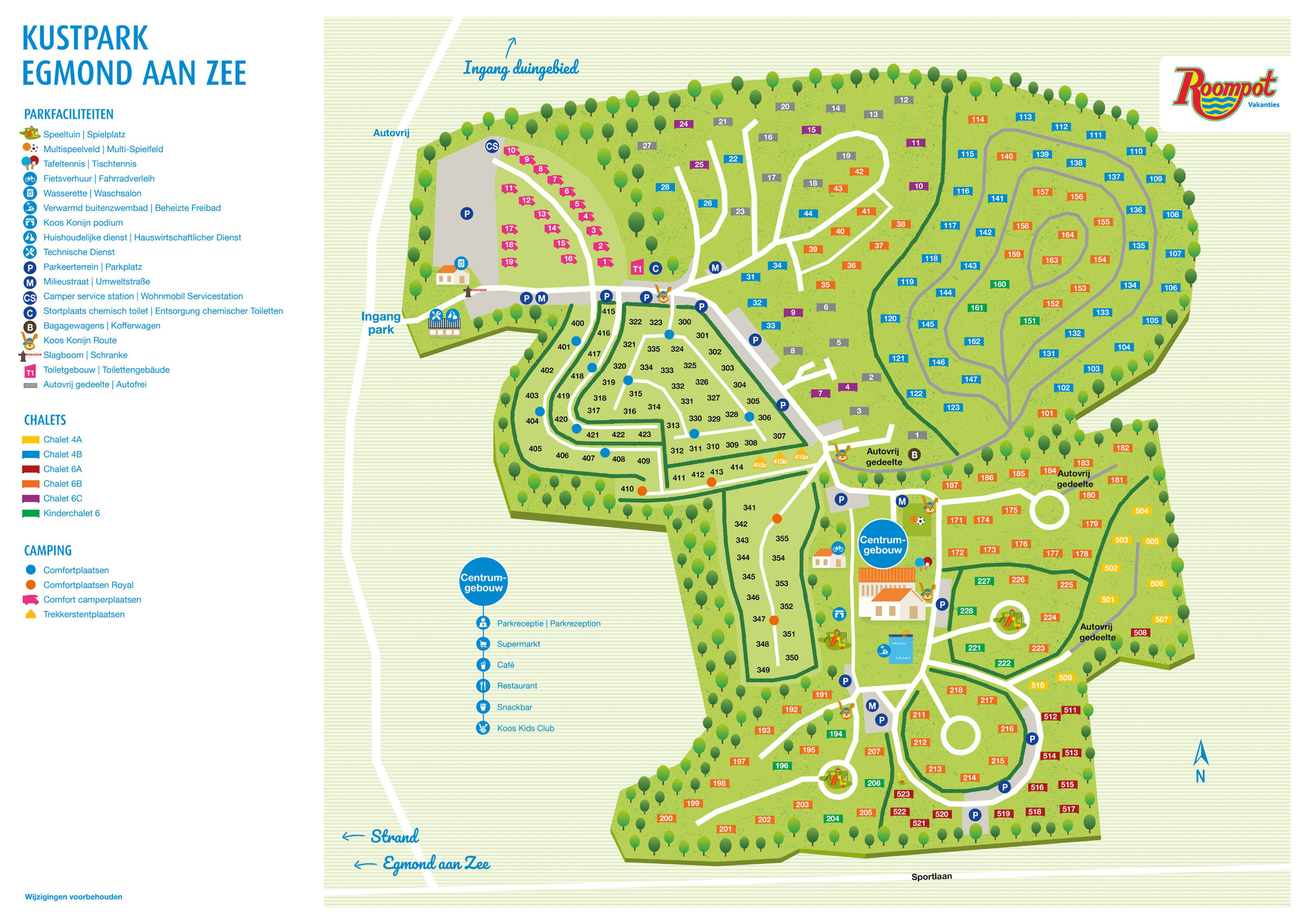 Plattegrond Kustpark Egmond aan Zee