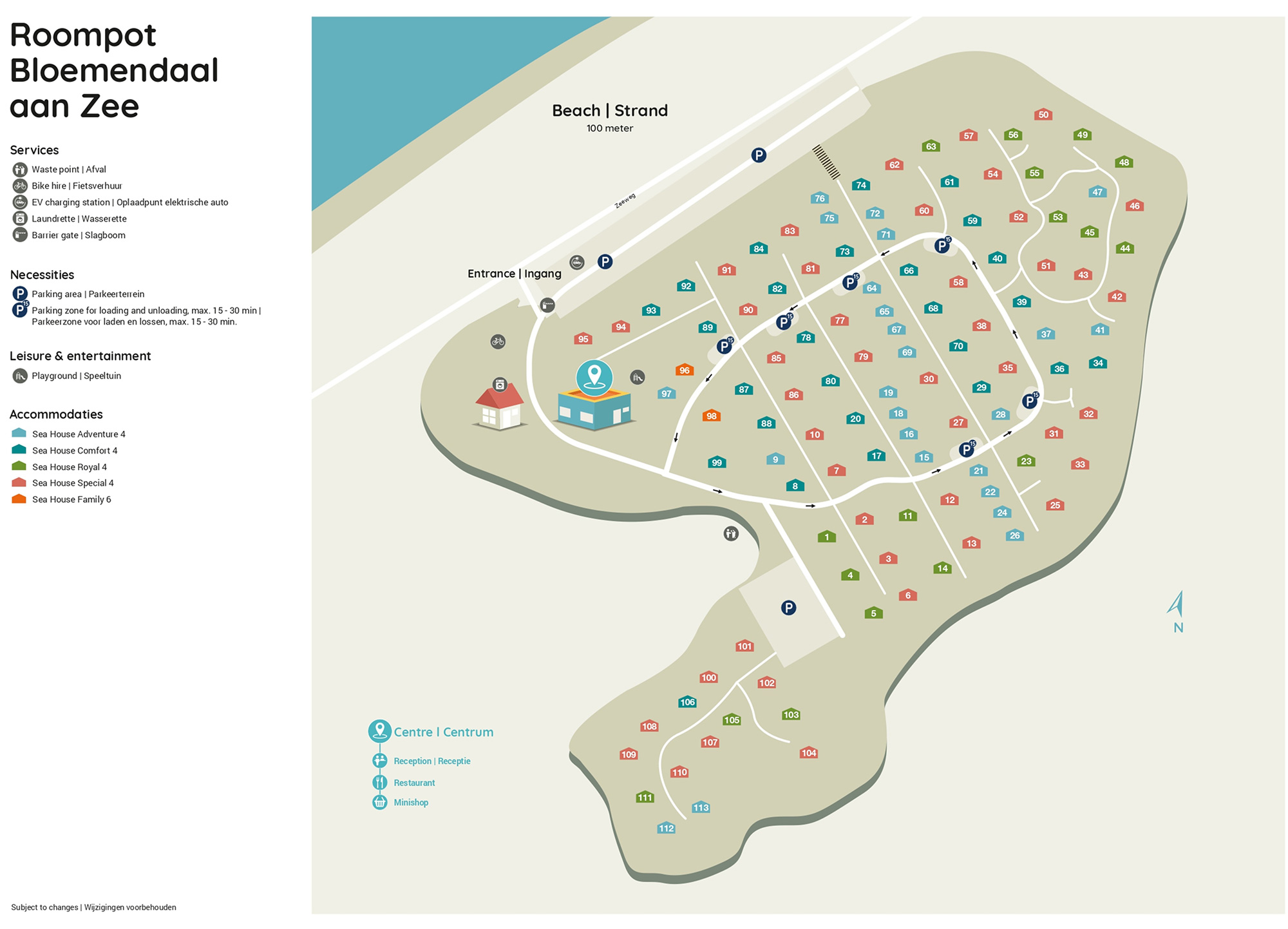 Plattegrond Roompot Bloemendaal aan Zee